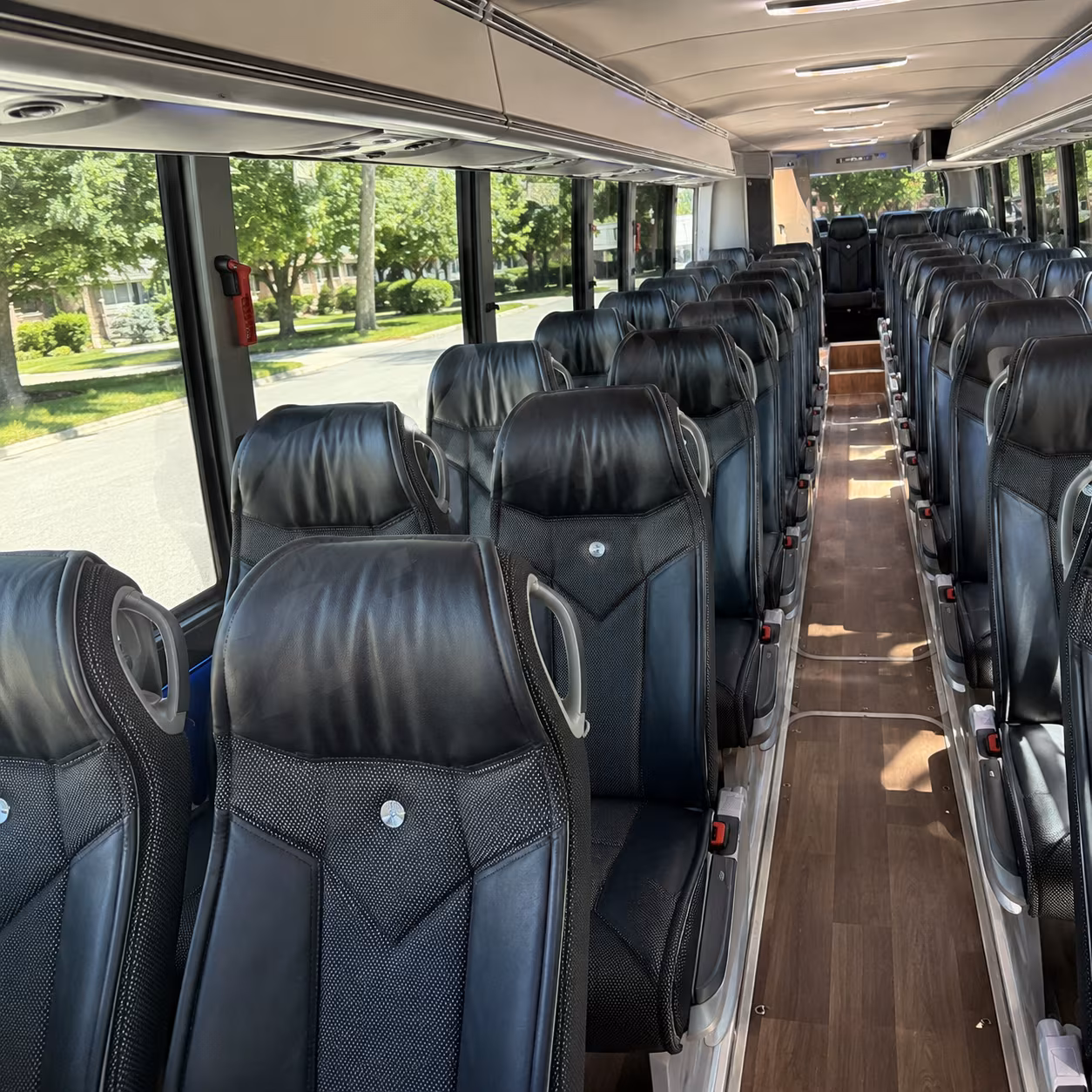baton rouge 40 passenger charter bus inside