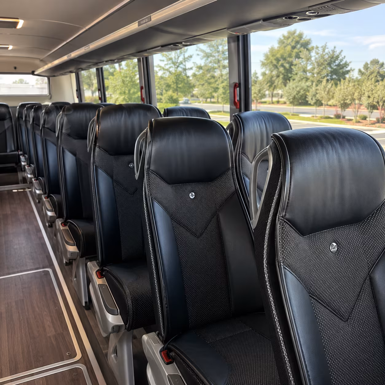 baton rouge 45 passenger charter bus interior