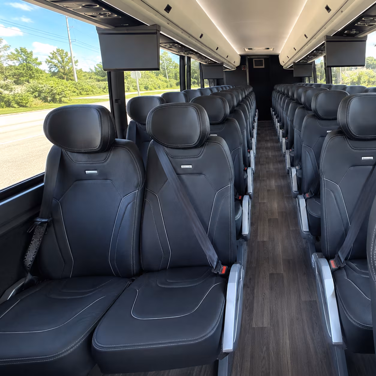 baton rouge 47 passenger charter bus inside