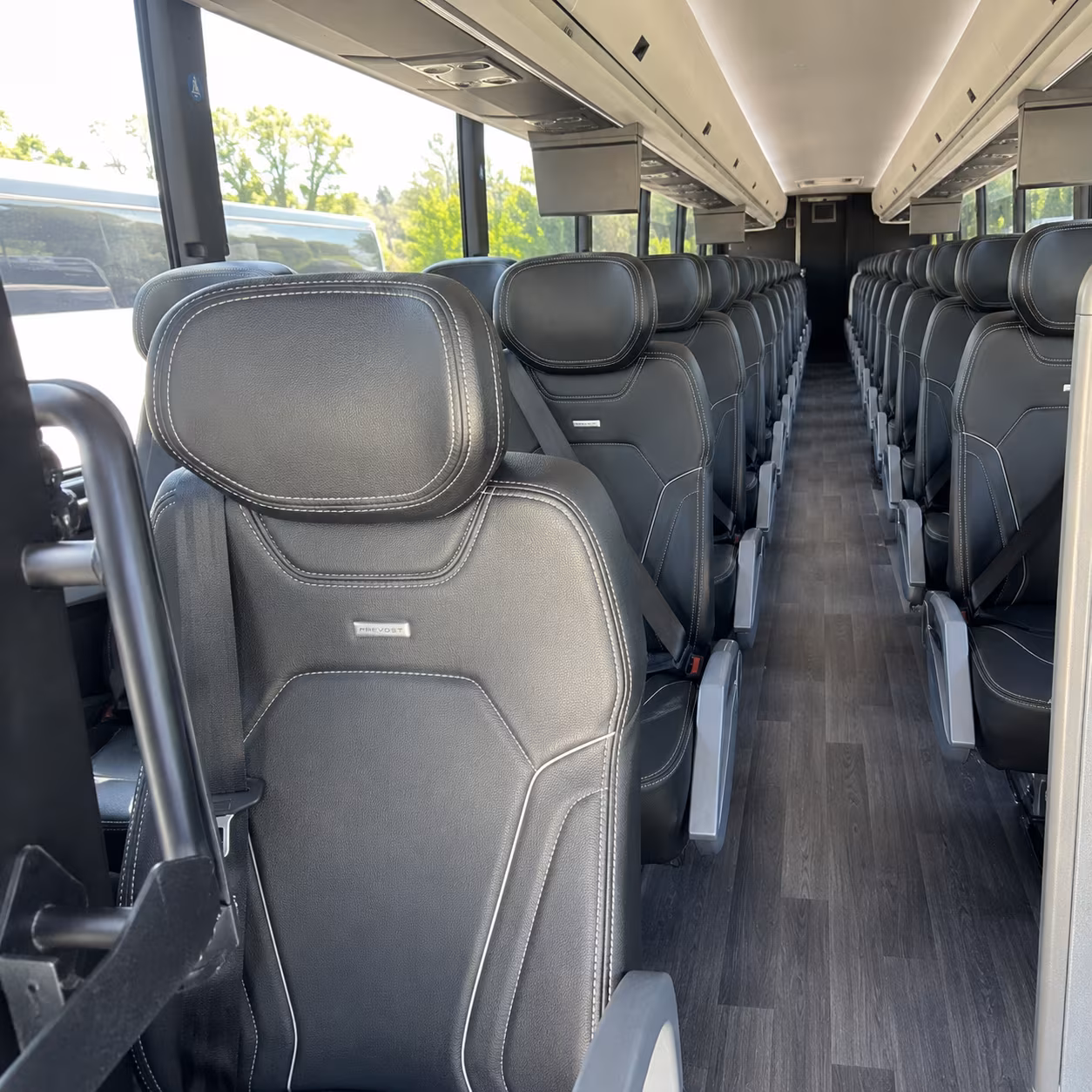 baton rouge 47 passenger charter bus interior