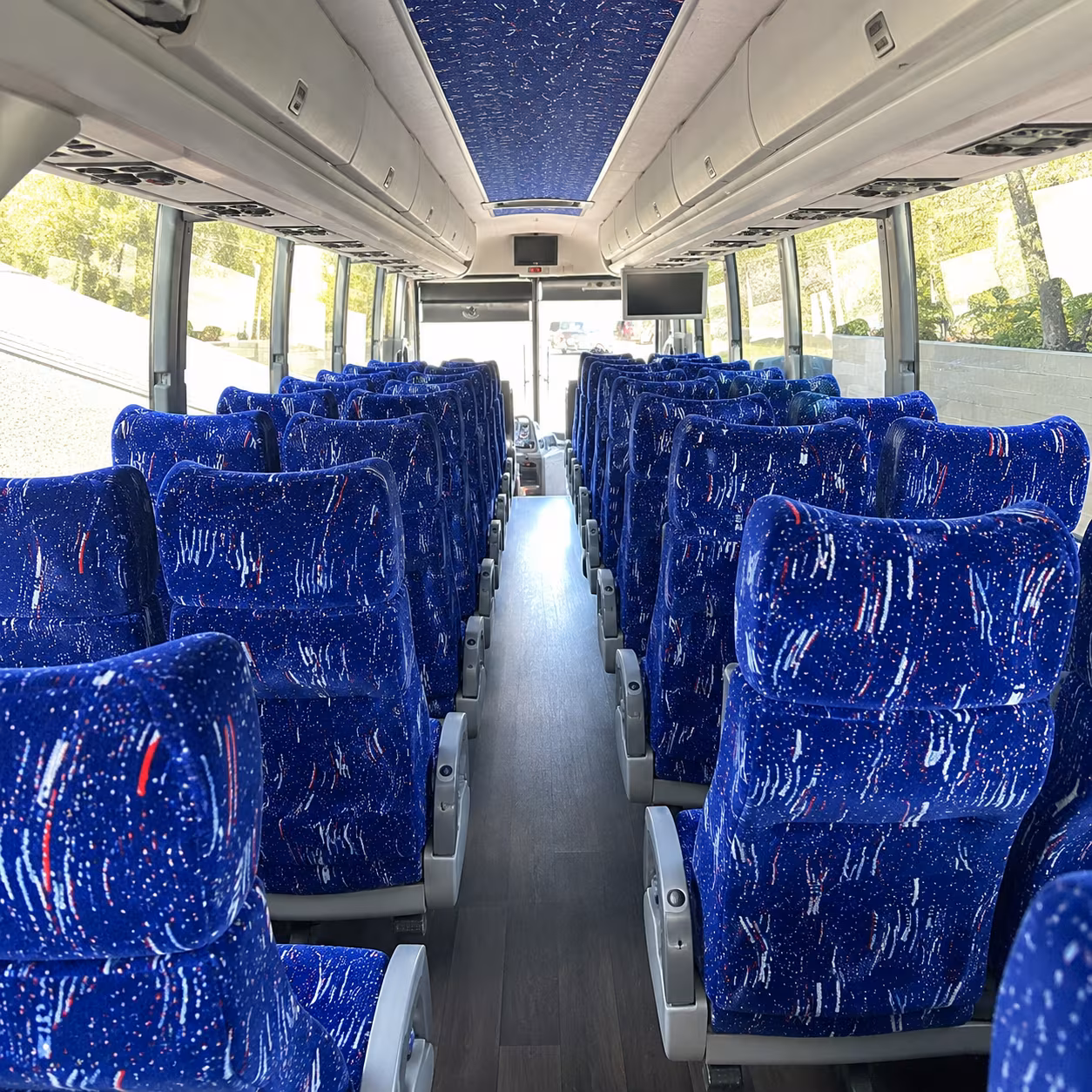 baton rouge 50 passenger charter bus interior